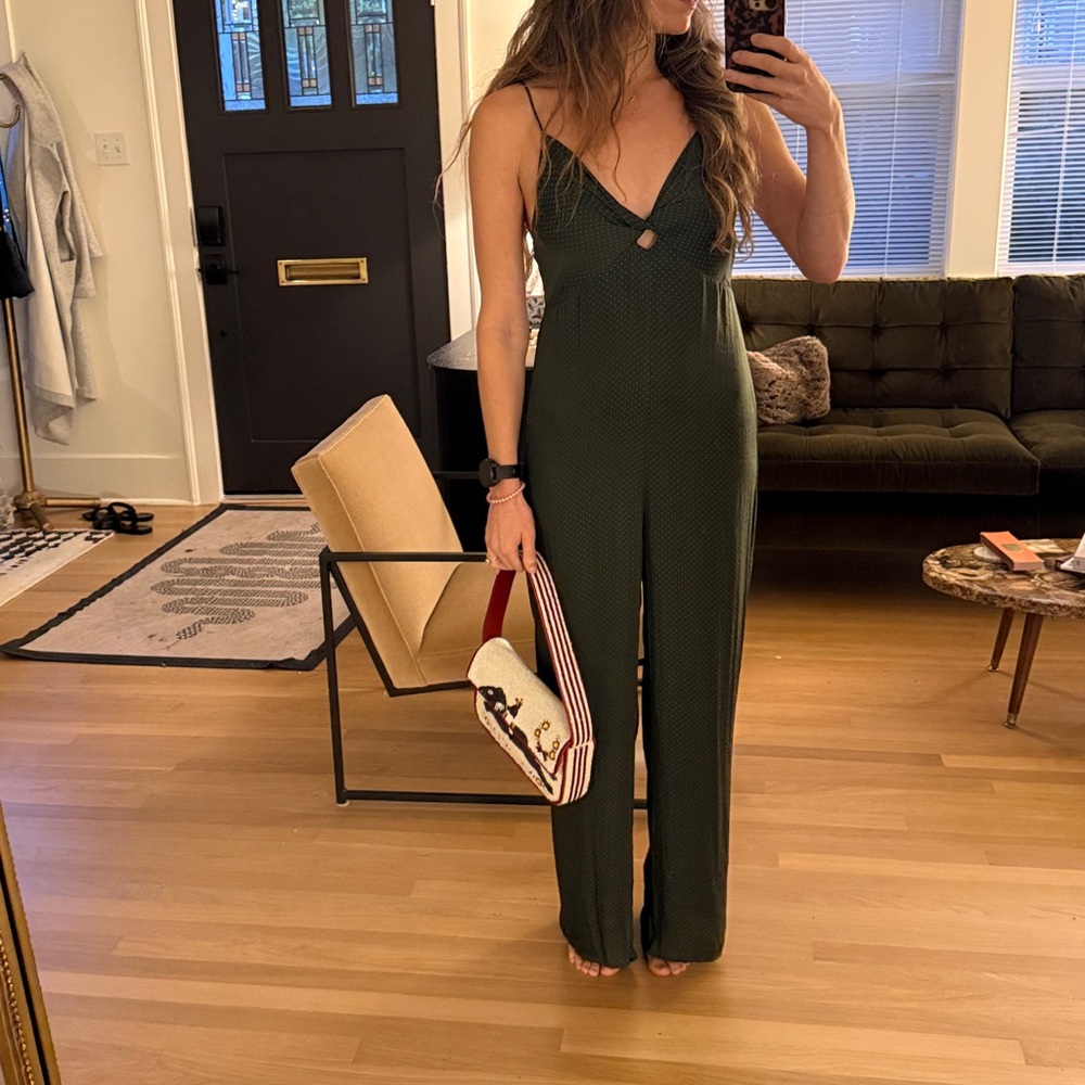 Elegant silky Green Women's jumpsuit